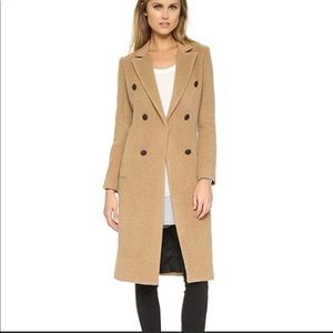 Rag & Bone Faye Camel wool coat knee length size 2 double breasted